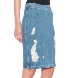 ***RARE*** FRAME Le High Denim Distressed Pencil Skirt Sz 28 NEW $228